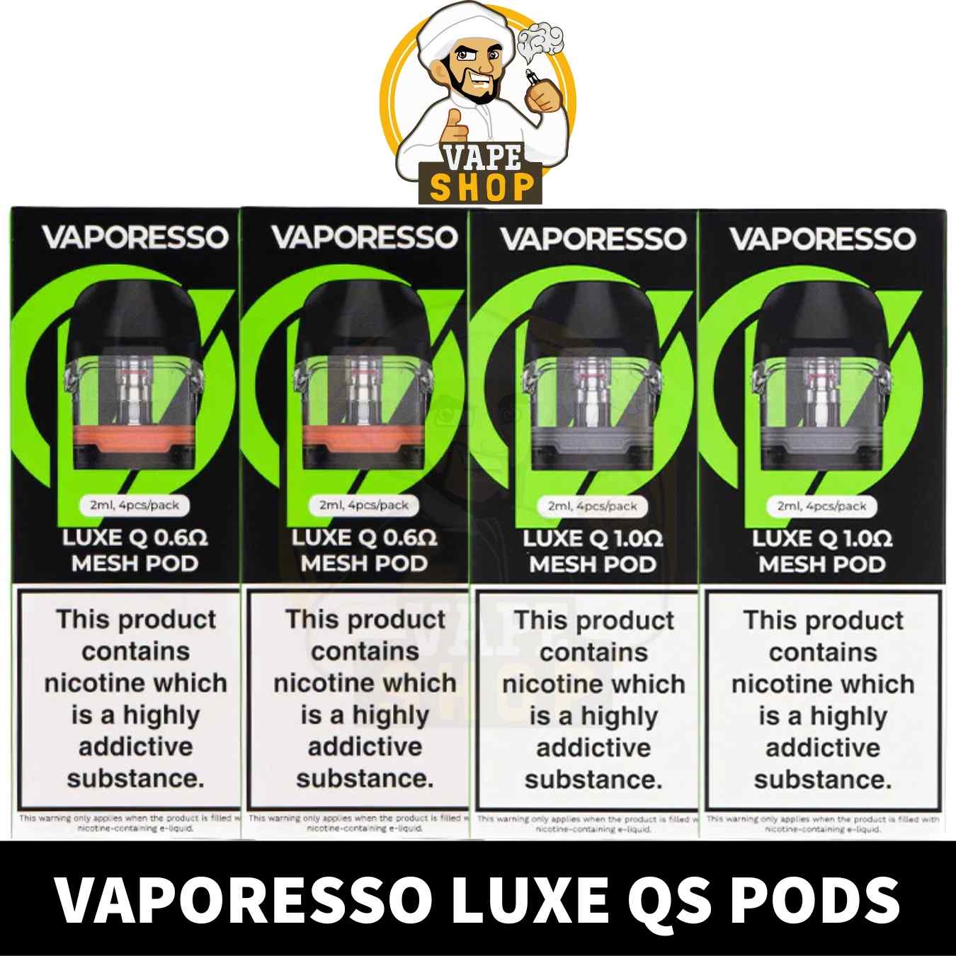 Best-VAPORESSO-Luxe-QS-Pods-1.0ohm-0.6ohm-in-Dubai.jpg VAPORESSO Luxe QS Pods 2ml Replacement Pod Cartridge in Dubai, UAE - Image 1