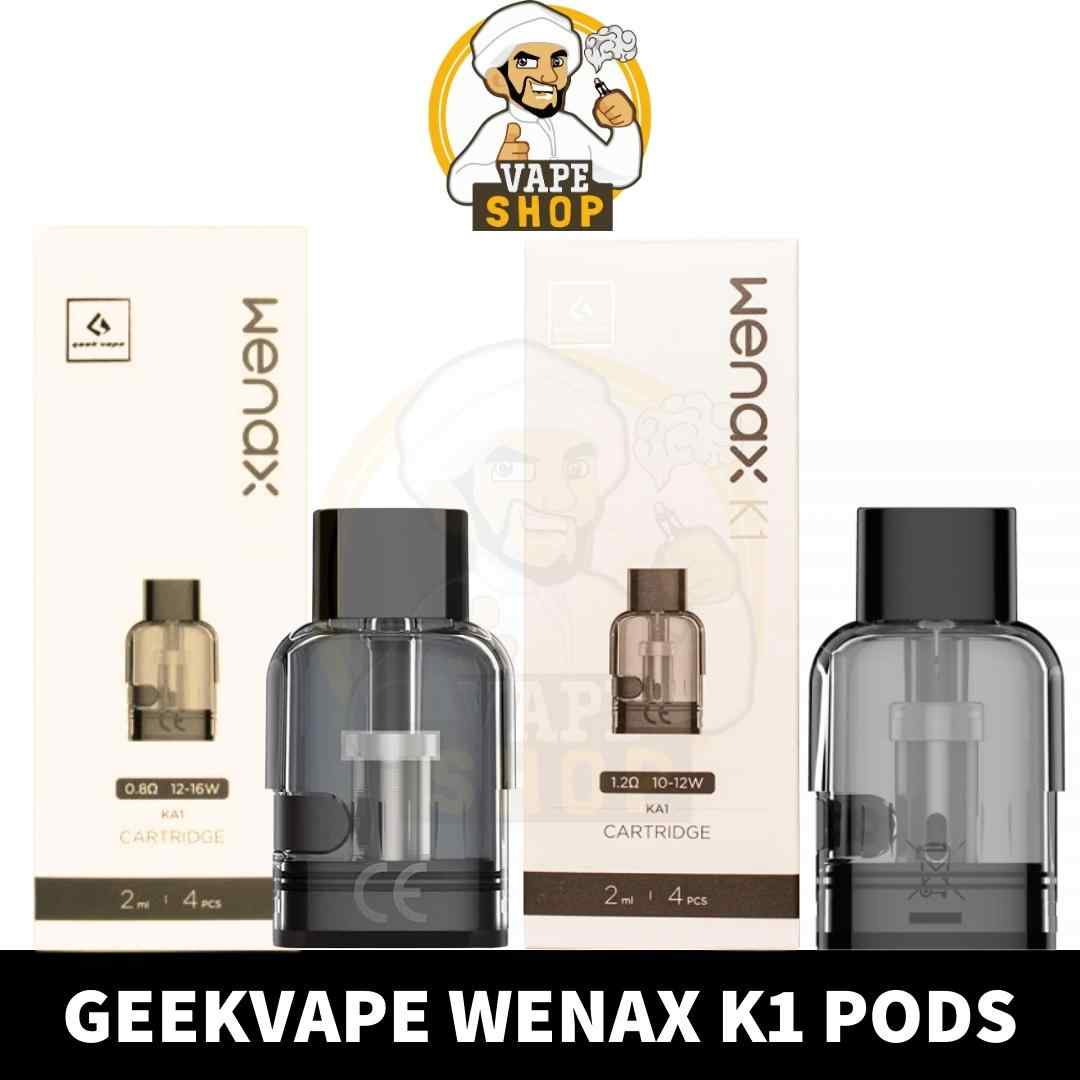 Buy-GEEKVAPE-K1-Replacement-Pods-in-Dubai-k1-1.2ohm-Pods-in-Dubai-K1-0.8ohm-Pods-in-Dubai-GEEKVAPE-Pods-shop-dubai-neer-me.jpg GEEKVAPE Wenax K1 Pods 0.8ohm, 1.2ohm Replacement Pods in Dubai, UAE – 3 Pieces Per Pack - Image 1