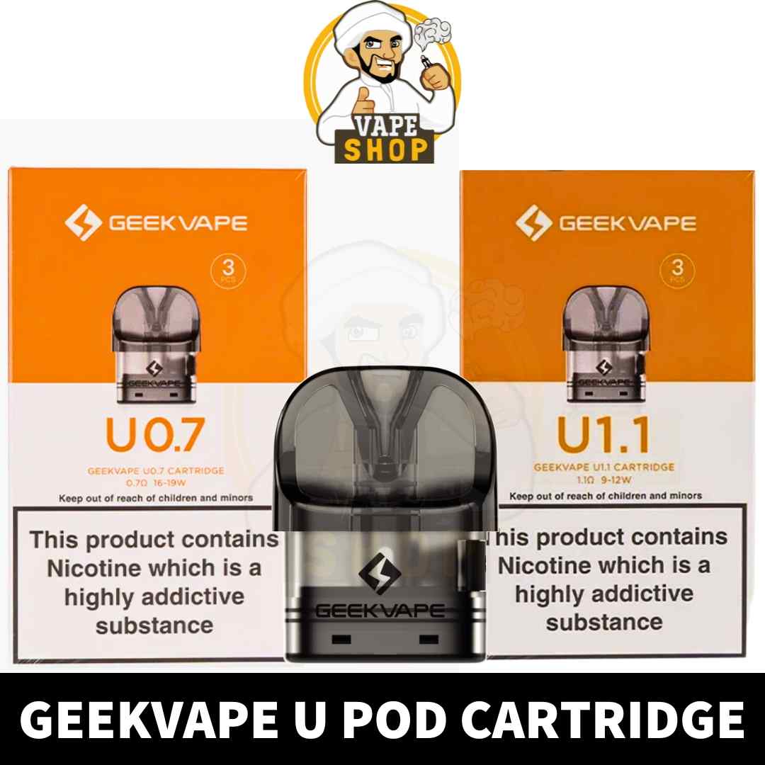 Buy-GEEKVAPE-U-Cartridge-in-UAE-GEEKVAPE-U-Pods-in-Dubai-GEEKVAPE-U0.7-Pods-Dubai-GEEKVAPE-U1.1-Pods-Dubai-Pods-near-me.jpg GEEKVAPE U Pods 0.7ohm, 1.1ohm Pod Cartridge 2ml Replacement Pod in Dubai, UAE – 3 PCS Per Pack - Image 1