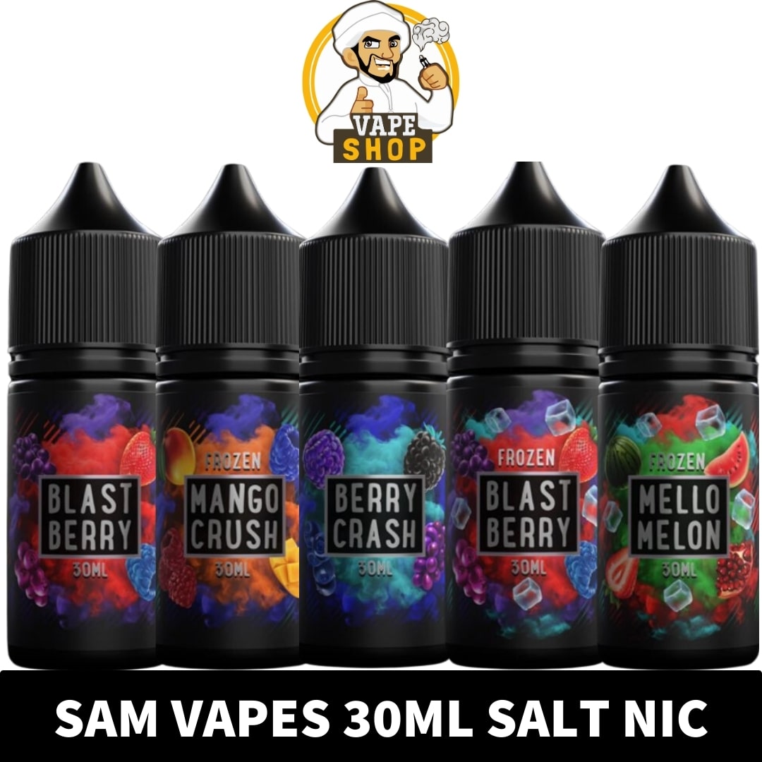 Buy-SAM-VAPES-Salt-Nicotine-30ml-E-Liquid-30mg-50mg-Vape-Juice-in-Dubai-SAM-VAPES-30ml-Vape-Juice-Shop-in-UAE-Vape-Juice-Shop-min.jpg SAM VAPES Salt Nicotine 30ml E-Liquid 30mg & 50mg Vape Juice in Dubai, UAE - Image 1