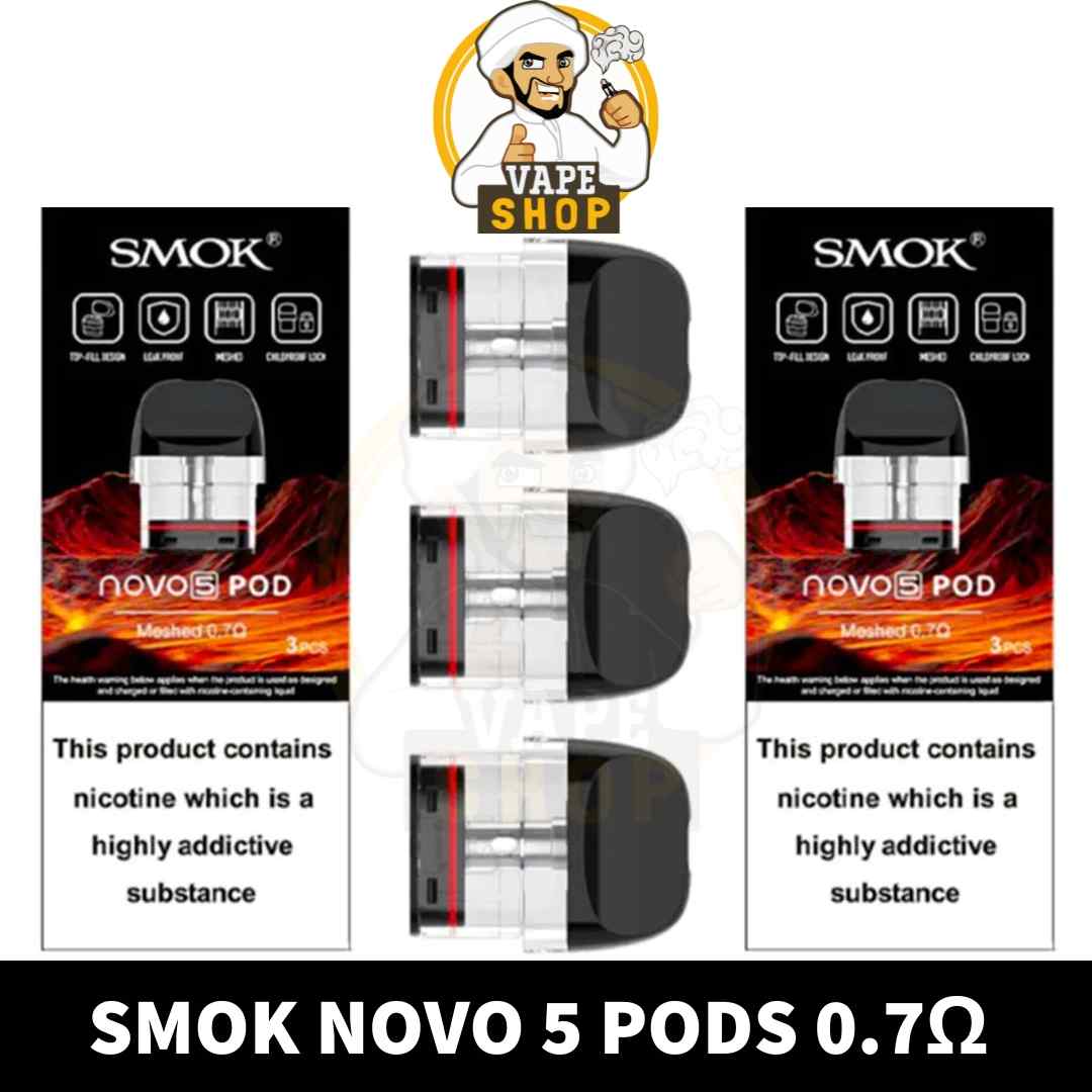 Buy-SMOK-Novo-5-Replacement-Pod-0.7Ω-Mesh-MTL-in-UAE-SMOK-NOVO-5-Pods-in-Dubai-SMOK-Novo-5-Pod-Cartridge-Shop-Dubai-near-me-vape-dubai.jpg SMOK Novo 5 Pods Mesh 0.7ohm MTL Replacement Pod Cartridge in Dubai, UAE - Image 1