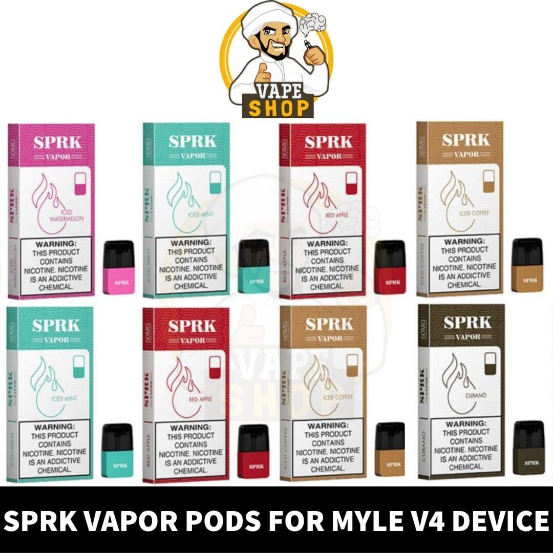 Buy-SPRK-VAPOR-Pods-For-Myle-V4-Device-in-Dubai-UAE-SPRK-VAPOR-Replacement-Vape-Pod-SPRK-VAPOR-Pods-Compatible-Myle-V4-My.jpg Myle V4 Compatible Pod SPRK VAPOR use for Myle V4 Device - Image 1