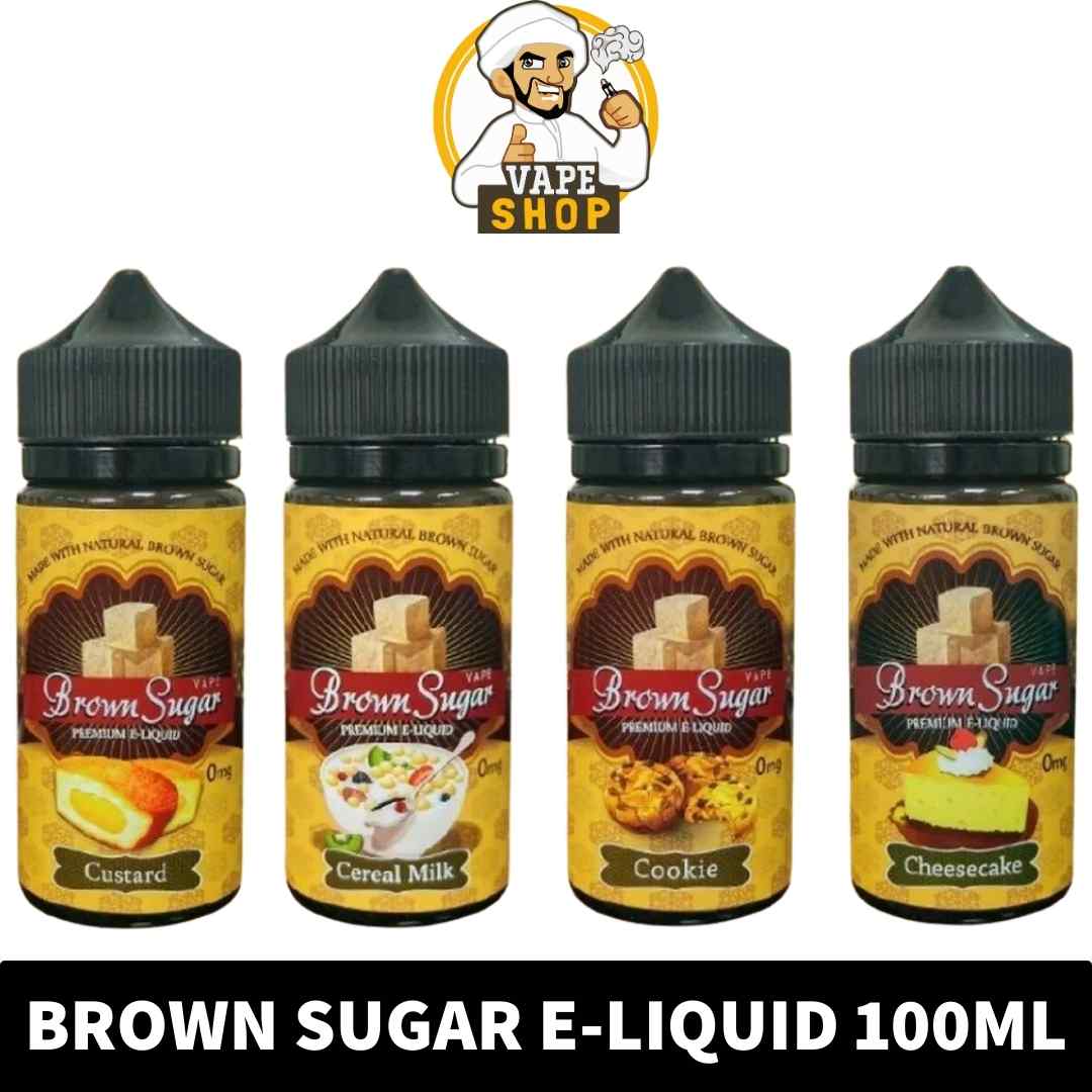 Experience-the-rich-flavors-of-BROWN-SUGAR-Vape-Juice_-Cheesecake-Cookie-Custard-and-Cereal-Milk.-Available-in-3mg-nicotine-strength.jpg BROWN SUGAR 3MG nicotine 100ML E-Liquid in Dubai - Image 1
