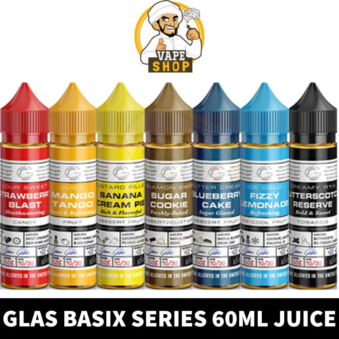GLAS Basix Series Vape Juice GLAS VAPOR E-Liquid Basix Series Vape Juice ● 60ml Juice 3mg & 6mg E-Liquid in Dubai, UAE - Image 1