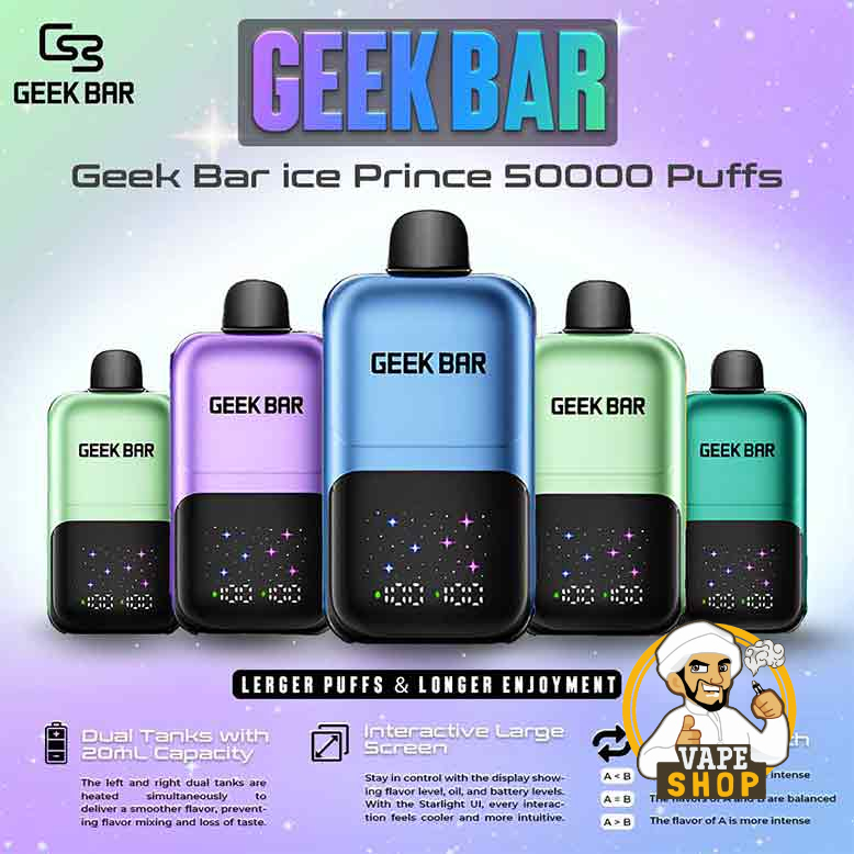 Geek-Bar-Ice-Prince-Up-To-50000-Puffs-50mg-Nicotine-Disposable.jpg Geek Bar Ice Prince Upto 50000 Puffs 50mg Nicotine Disposable - Image 1