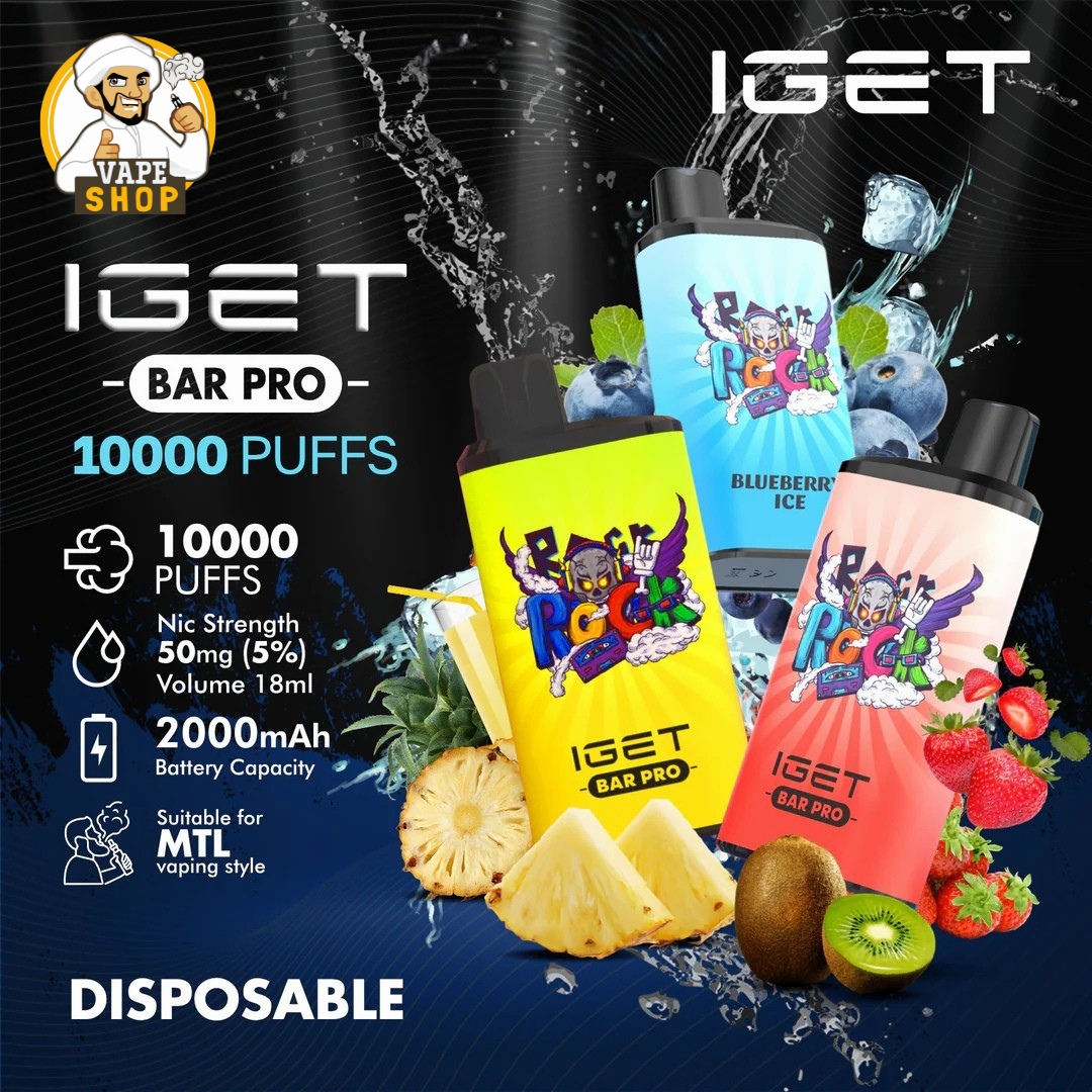 IGET-Bar-Pro-10000-Puffs-50MG-Nicotine-Disposable-Vape.jpg IGET Bar Pro 10000 Puffs 50MG Nicotine Disposable Vape - Image 1