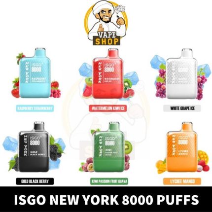 ISGO-NEW-YORK-8000-PUFFS-1-430x430-1.jpg Isgo New York 8000 Puffs Rechargeable Disposable Vape shop In UAE - Image 1