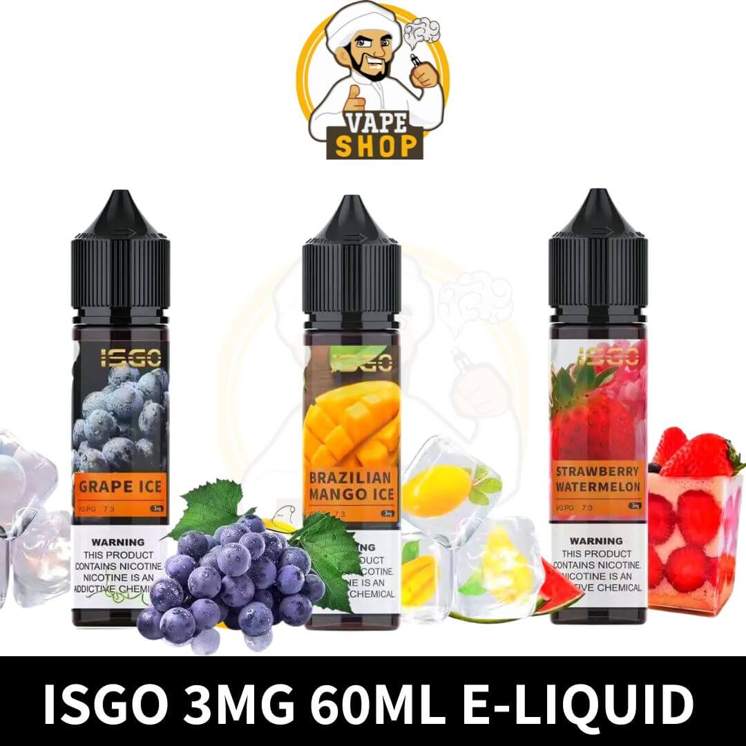 ISGO 3MG 60ML E-LIQUID Isgo 3mg & 6mg 60ml E-Liquid In Dubai best online shop - Image 1