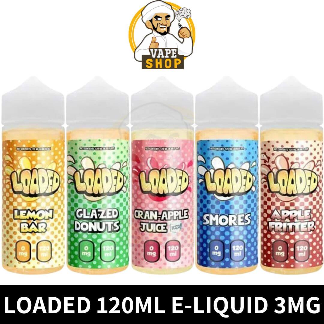 Loaded-120ml-Vape-Juice-3MG-All-Flavors-in-UAE-Loaded-120ml-Liquid-Loaded-120ml-Juice-Vape-Juice-Dubai-near-me-120ml-vape-juice.jpg Loaded E-liquid 120ml 3mg Nicotine All Flavors Available Vape Shop In Dubai, UAE - Image 1