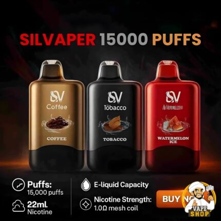 Silvaper-15000-Puffs-Disposable-Vape-430x430-1.jpg Silvaper 15000 Puffs 20mg nicotine Disposable Vape In Dubai - Image 1