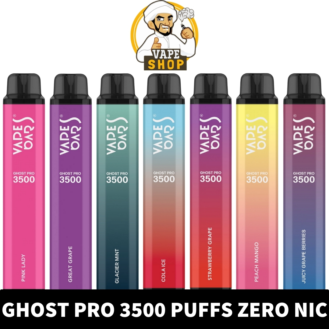 VAPES-BARS-GHOST-PRO-Zero-Nicotine-3500-Puffs-Price-in-Dubai.jpg VAPES BARS Ghost Pro 3500 Puffs (0%) Zero Nicotine Disposable Vape in Dubai - Image 1