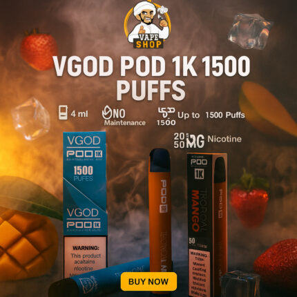 Vgod-Pod-1k-1500-Puffs-50MG-Nicotine-Disposable-Vape-430x430-1.jpg Vgod Pod 1k 1500 Puffs 50MG Nicotine Disposable Vape - Image 1