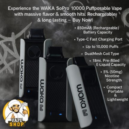 WAKA-Sopro-10000-Puff-Disposable-Vape-with-12-Flavors-430x430-1.jpg WAKA Sopro 10000 Puffs 50mg Disposable Vape - Image 1