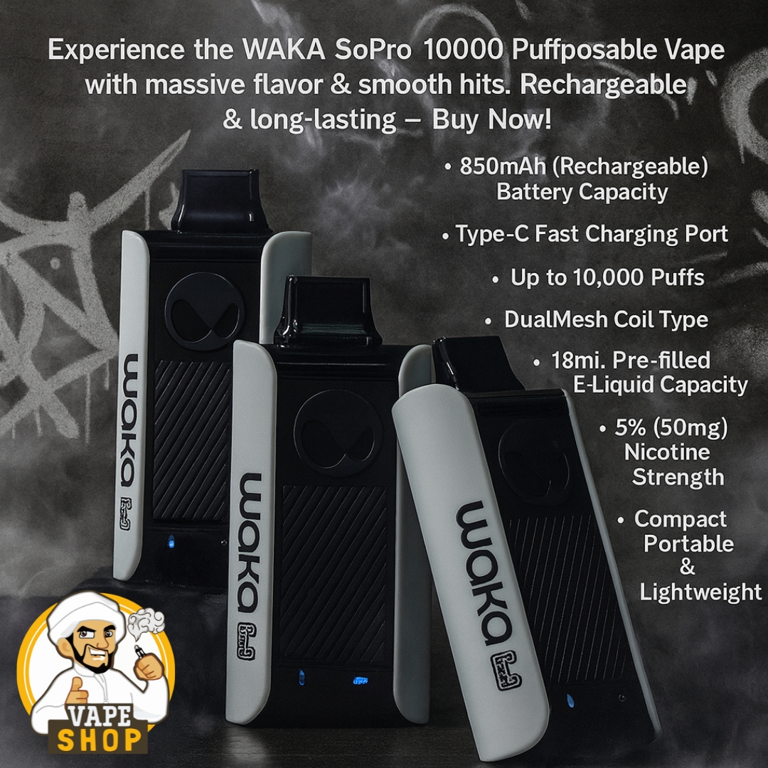 WAKA-Sopro-10000-Puff-Disposable-Vape-with-12-Flavors.jpg WAKA Sopro 10000 Puffs 50mg Disposable Vape - Image 1