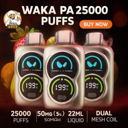 Waka-PA-25000-Puffs-Disposable-Vape-50-MG-430x430-1.jpg Waka PA 25000 Puffs Disposable Vape 50 MG - Image 1