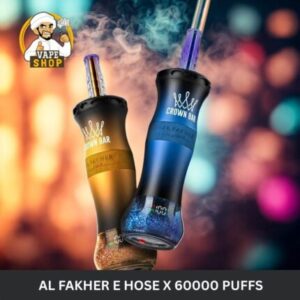 Crown Bar Al Fakher E Hose X 60000 Puffs 6mg Nicotine 0.6 resistance shisha in Dubai