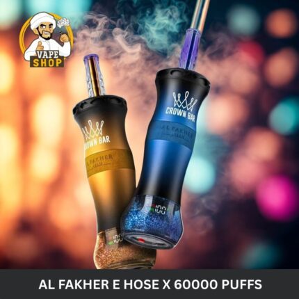 al-fakher-e-hose-x-60000-puffs-crown-bar-hookah-disposable-vape-in-dubai-uae-430x430-1.jpg Crown Bar Al Fakher E Hose X 60000 Puffs 6mg Nicotine 0.6 resistance shisha in Dubai - Image 1