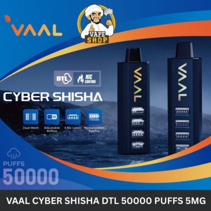 vaal-cyber-shisha-dtl-50000-puffs-5mg-nicotine-1-430x430-1.jpg Vaal Cyber Shisha DTL 50000 Puffs 5mg Nicotine - Image 1